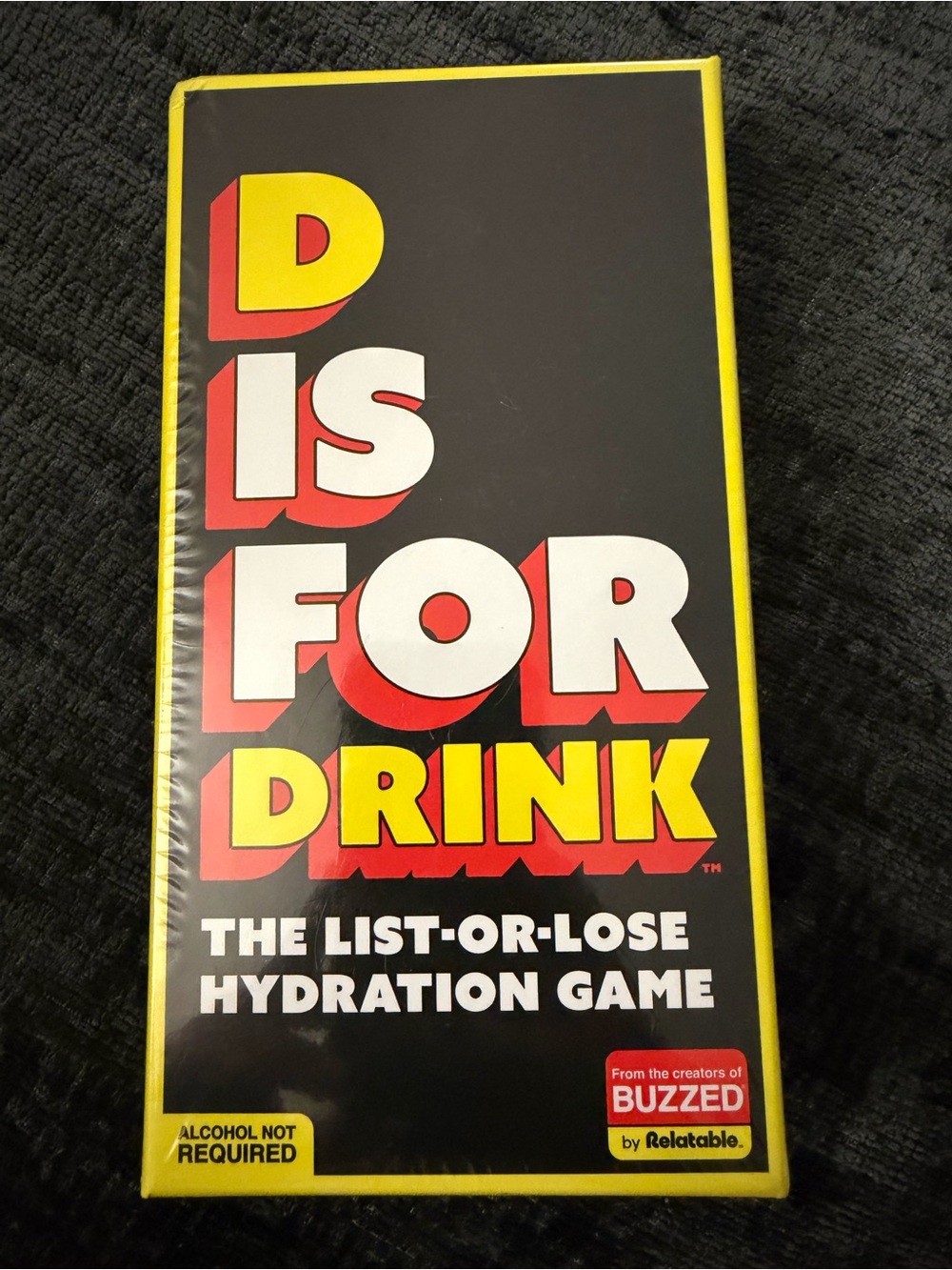 “D is for Drink” game. Adult drinking card game